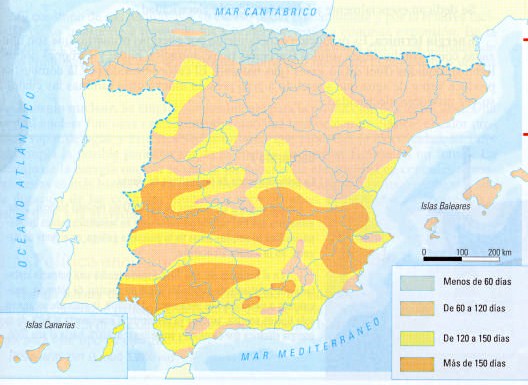 Resultado de imagen de mapa insolacion de espaÃ±a